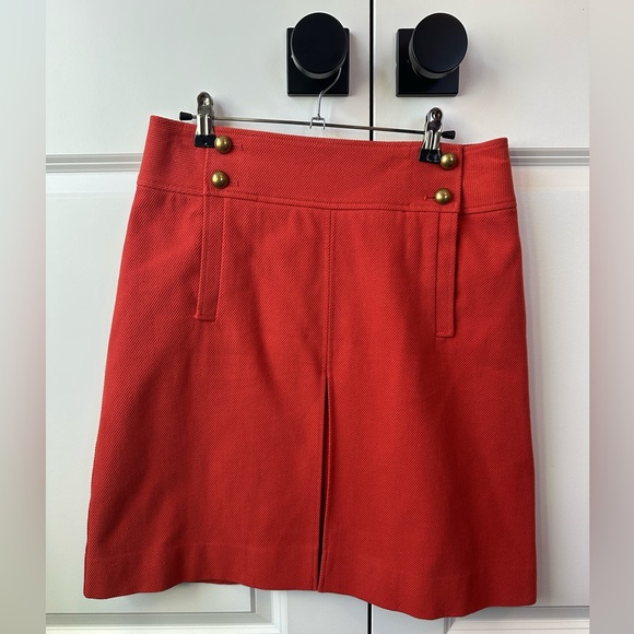 Tory Burch Thea Orange Skirt w/ Buttons (Size 6) - Picture 1 of 9